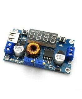 Oem Keitiklis XL4015E - 5A - 1.3V-30V solis uz leju - ar voltmetru un ampermetru