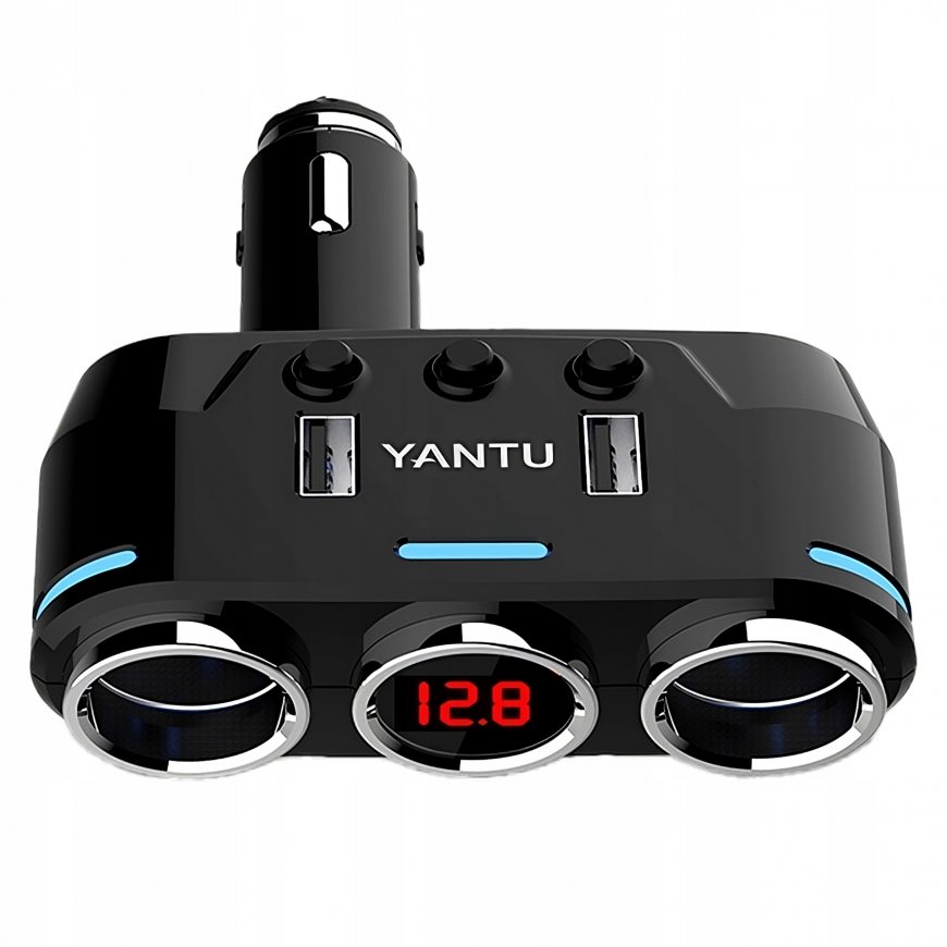 RETOO Aizdedzes ligzdas sadalītājs kroviklis 2x USB-A LCD 12/24 V 100 W
