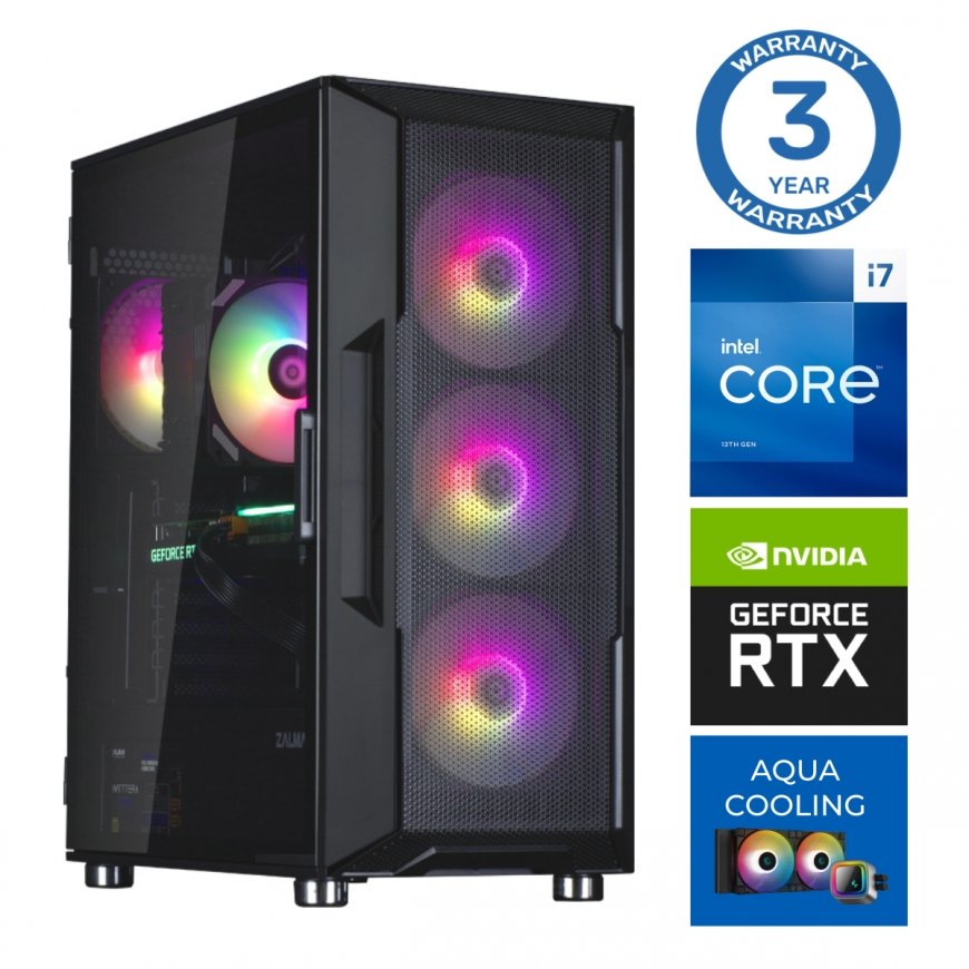 INTOP AQUA i7-14700F 64GB DDR5 2TB SSD M.2 NVME+2TB RTX5050 8GB no-OS