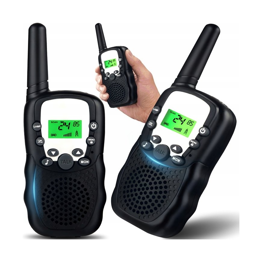 Austiņas RETOO Walkie talkie īsviļņu radio 8 PMR ar lukturīti līdz 3 km - komplekts 2 gab. – 2