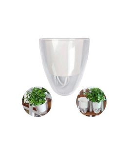 OEM Self-Watering Flower Pot – 14.5 cm – white – with
