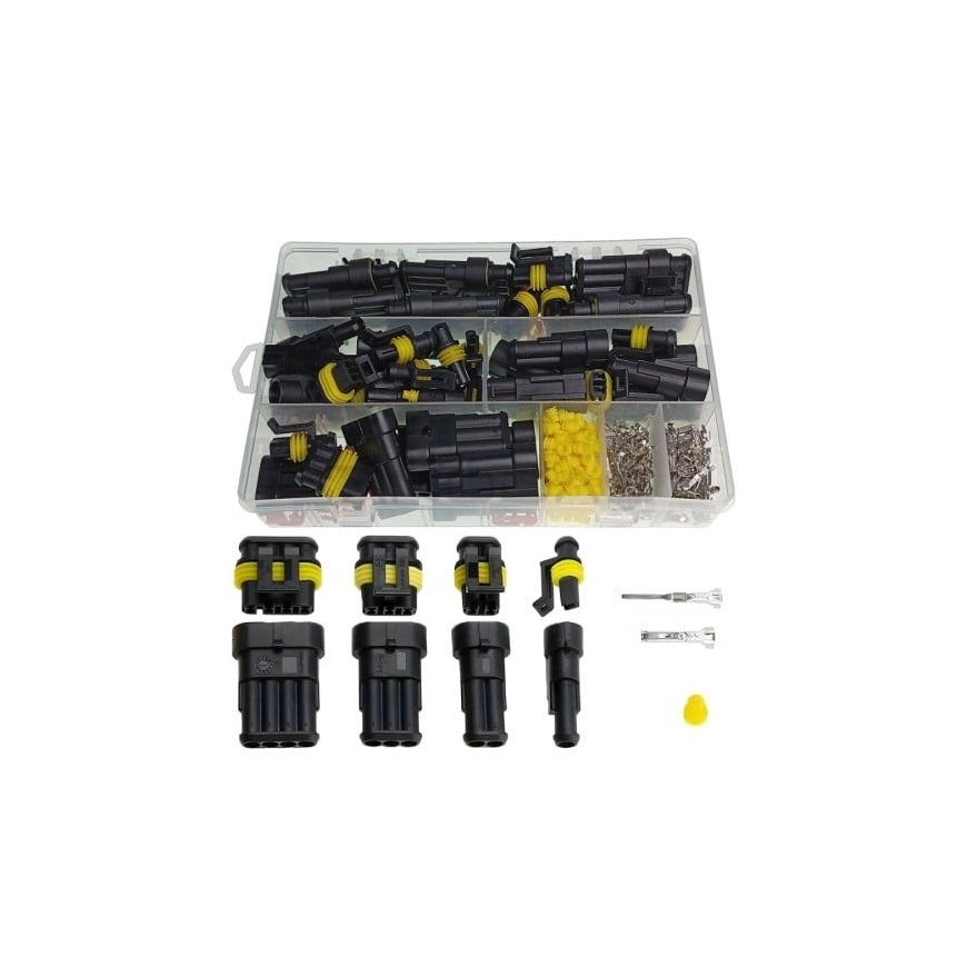 Oem Superseal 4 contact connector set – plug + socket, 4 contacts – hermetic connection – sealed