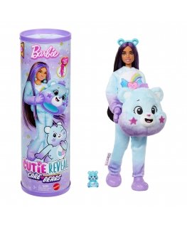 Barbie Cutie Reveal Care Bears Doll & Accessories, Series 2 Dream Bright Bear with 10 Surprises