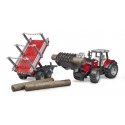 BRUDER Massey Ferguson + Frontloader and timber trailer BRUDER Massey Ferguson + Frontloader and timber trailer