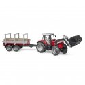 BRUDER Massey Ferguson + Frontloader and timber trailer BRUDER Massey Ferguson + Frontloader and timber trailer