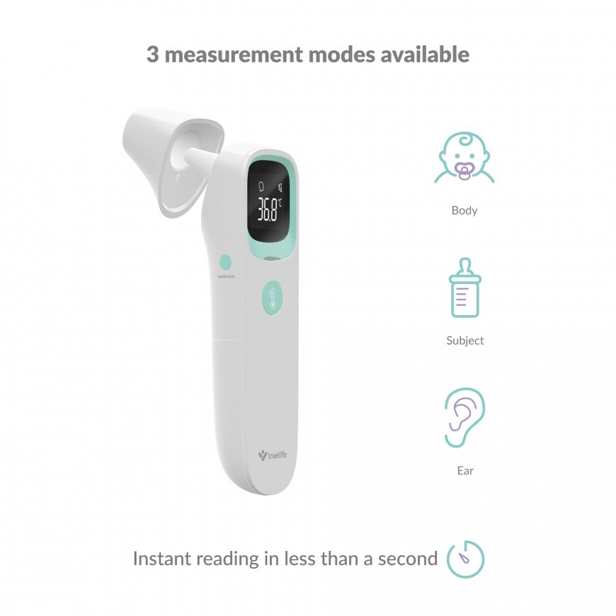 TrueLife Care Q10 BT Remote sensing thermometer White Ear, Forehead Buttons – 2