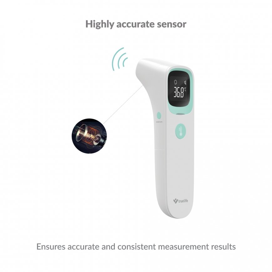 TrueLife Care Q10 BT Kontaktivaba termomeeter Valge Kõrv, Laup Nööbid – 4