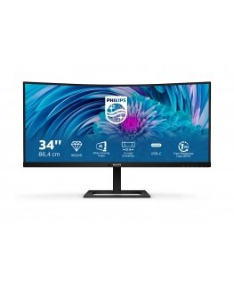 Philips E Line 346E2CUAE/00 monitori 86,4 cm (34") 3440 x 1440 pikseļi Wide Quad HD+ LCD Melns