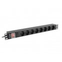Lanberg PDU-08F-0200-BK energosadales vienība, PDU 8 Maiņstrāvas izvade (-s) 1U Melns Lanberg PDU-08F-0200-BK energosadales vienība, PDU 8 Maiņstrāvas izvade (-s) 1U Melns