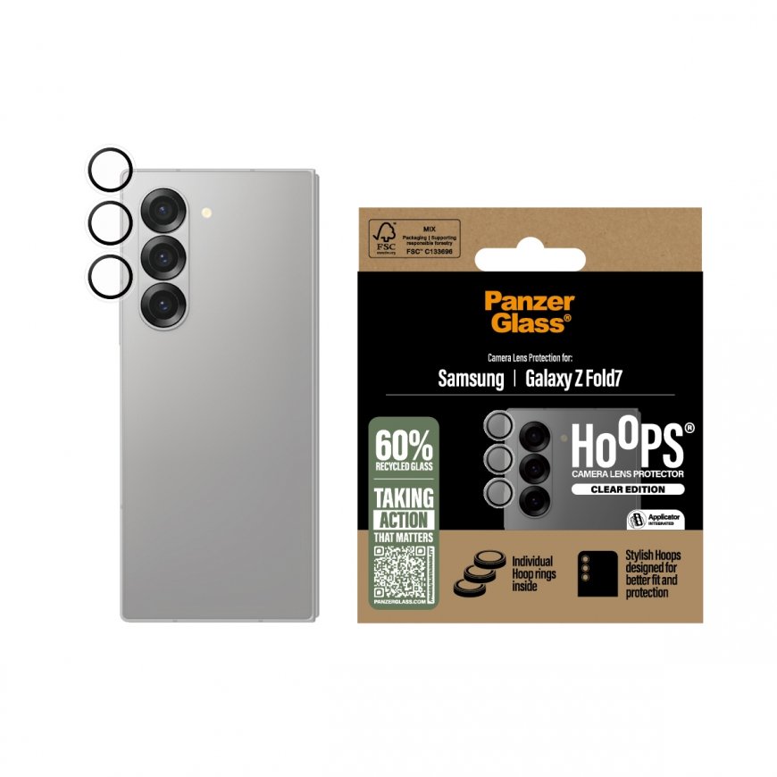 PanzerGlass ® Hoops® Transparent Camera Lens Protector Samsung Galaxy Z Fold7 Kirkas näytönsuoja 1 k – 2