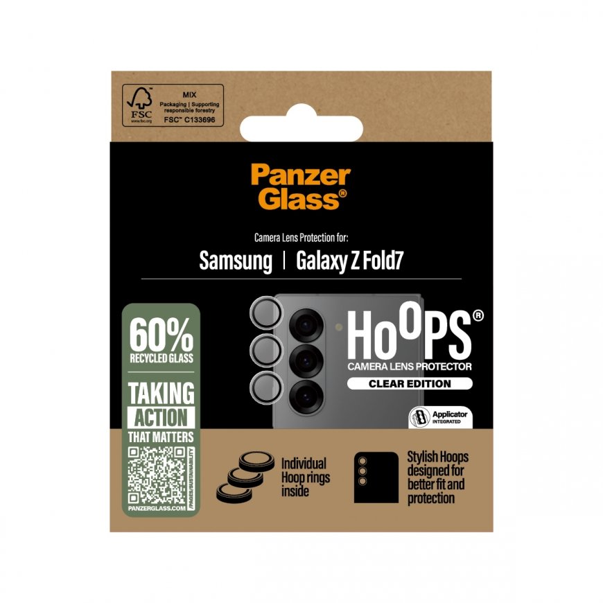 PanzerGlass ® Hoops® Transparent Camera Lens Protector Samsung Galaxy Z Fold7 – 3