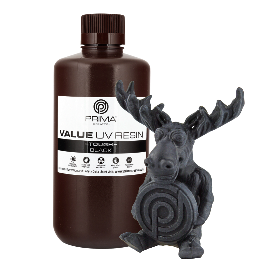 PrimaCreator Value Tough UV derva (kā ABS) - 1000ml - Melna