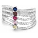 Brilio Silver Five-row silver ring with colored zirconia RI129W Brilio Silver Five-row silver ring with colored zirconia RI129W