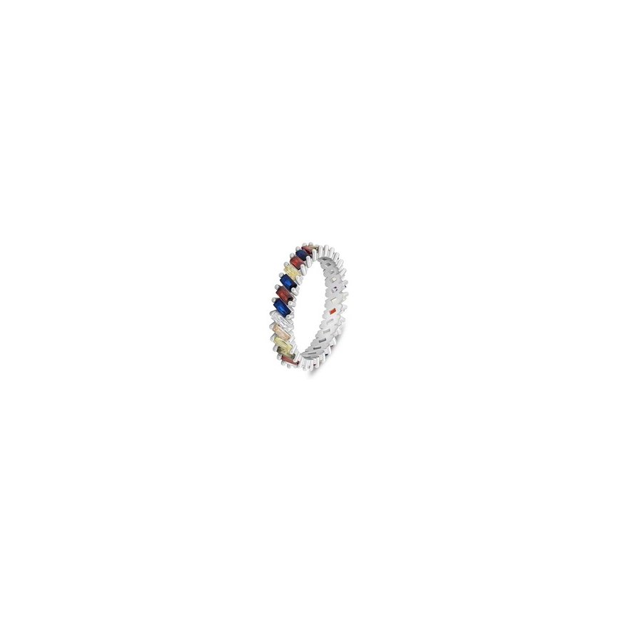 Brilio Silver Five-row silver ring with colored zirconia RI129W – 2