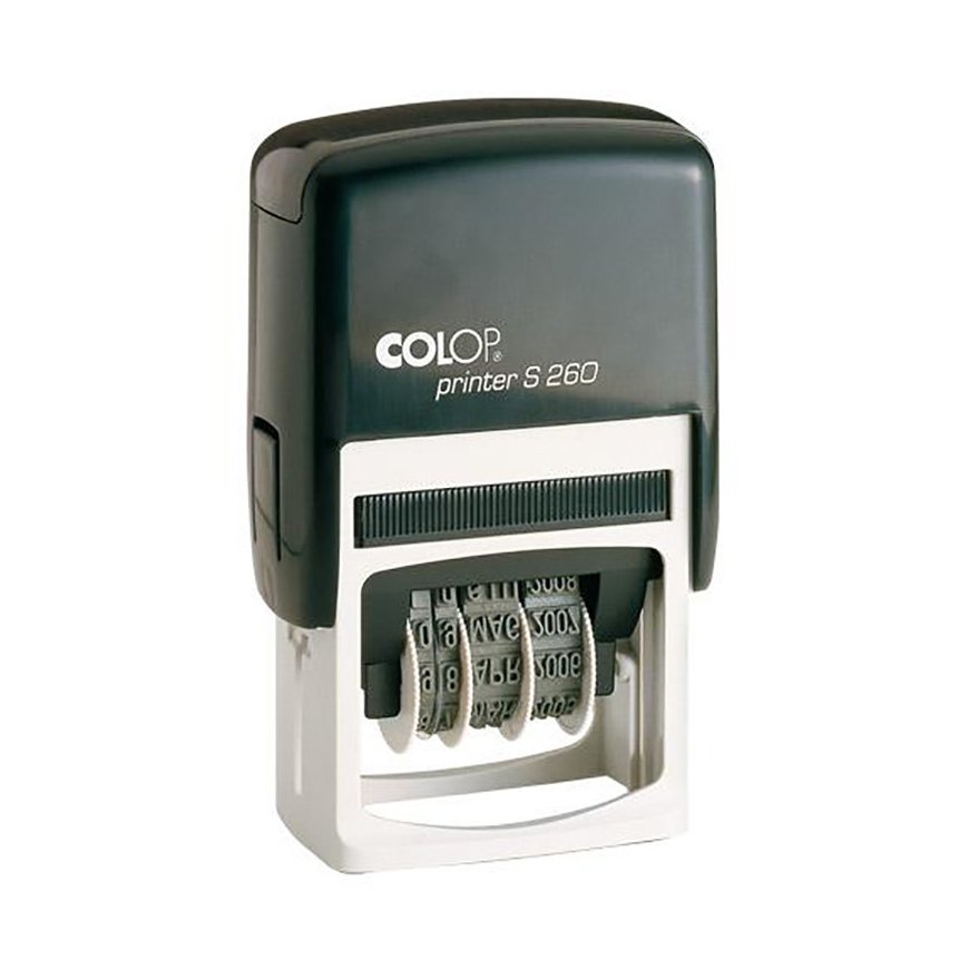 COLOP S260 stamp, date format DD.MM.YYYY, monochrome pad