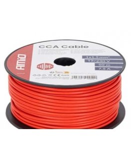 Red cable about 1x1.5 mm2 50 m 7.5 A 12/230 V amio-04452