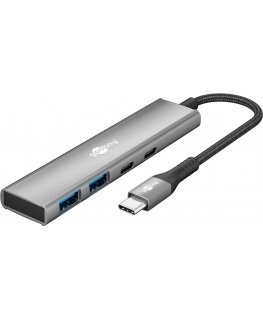 Goobay 76563 Slim 4-портовый USB-хаб, USB-C™ на USB-C™/USB-A