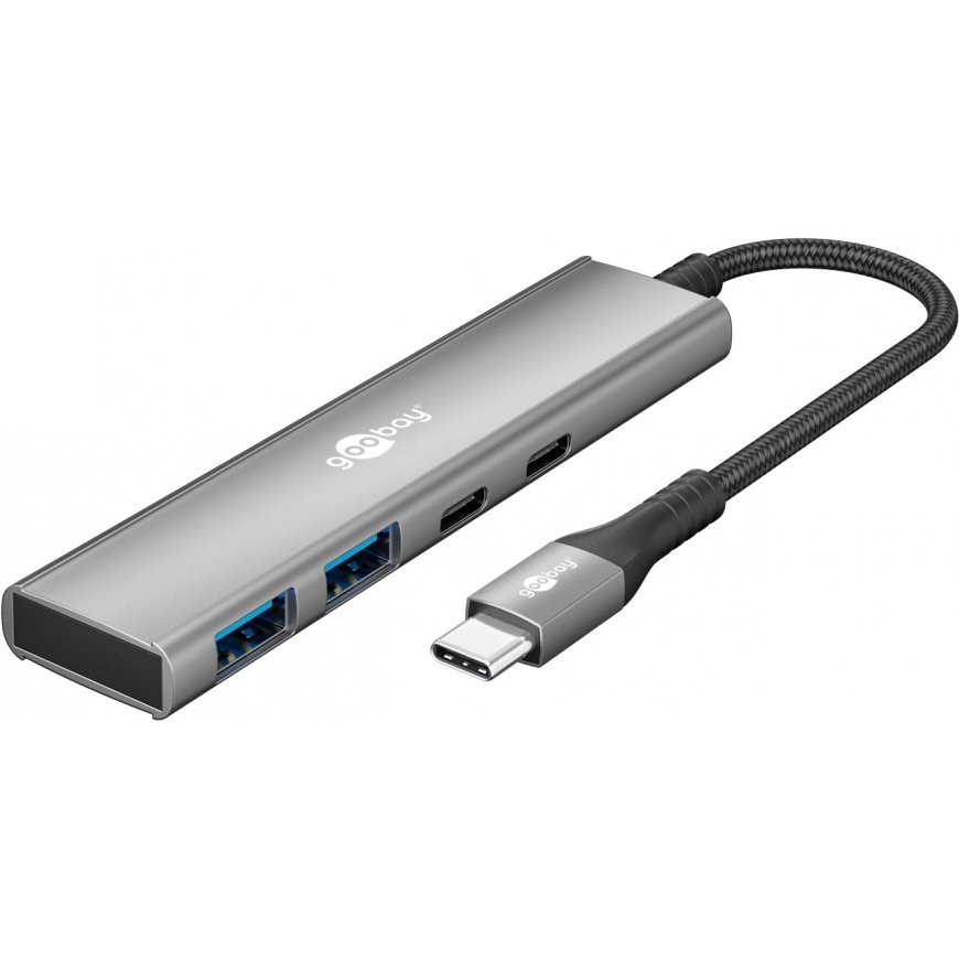 Goobay 76563 Slim 4-portine USB-hub, USB-C™ USB-C™/USB-A-le
