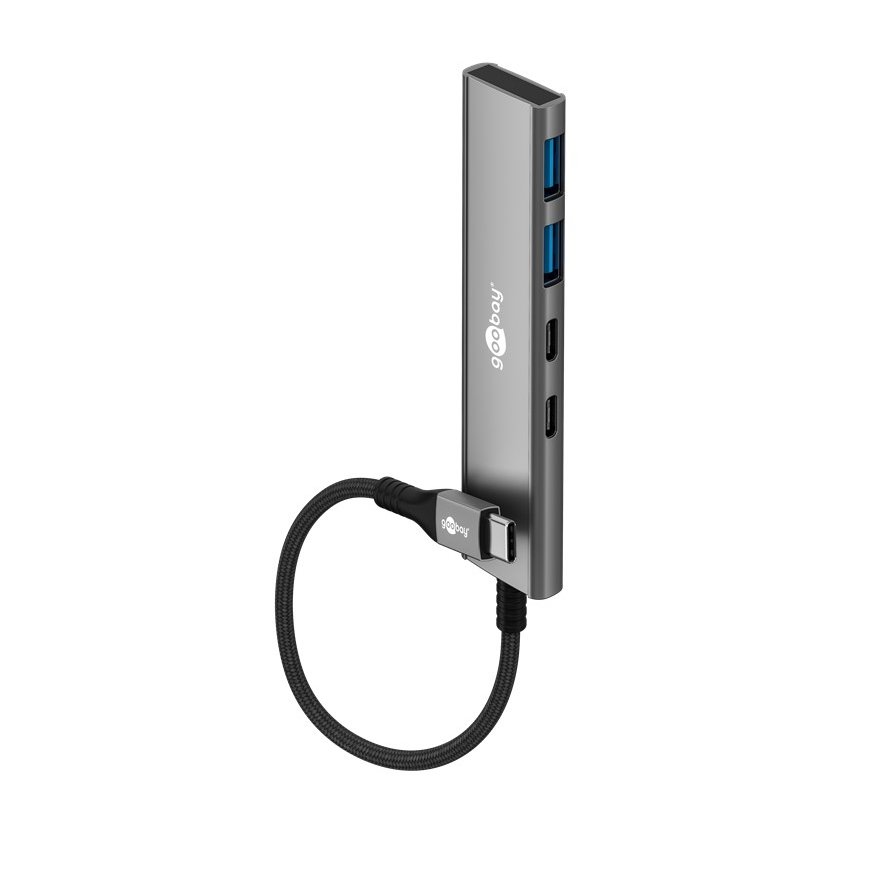 Goobay 76563 Slim 4-portine USB-hub, USB-C™ USB-C™/USB-A-le – 2