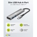 Goobay 76563 Slim 4-Port USB Hub, USB-C™ to USB-C™/USB-A Goobay 76563 Slim 4-Port USB Hub, USB-C™ to USB-C™/USB-A