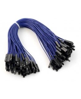 OEM Jungiamieji laidai lizdas-lizdas 20cm blue - 100 pcs
