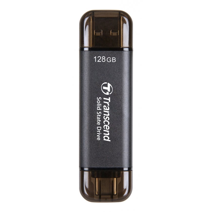 Transcend ESD310C „Thunderbolt“ technologija 128 GB USB Type-A / USB Type-C USB 3.2 Gen 2x2 Juoda – 2