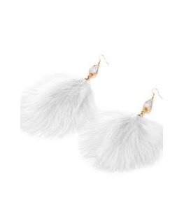 Brilio Silver Feather Silver Earrings with Zircons EA1202WB