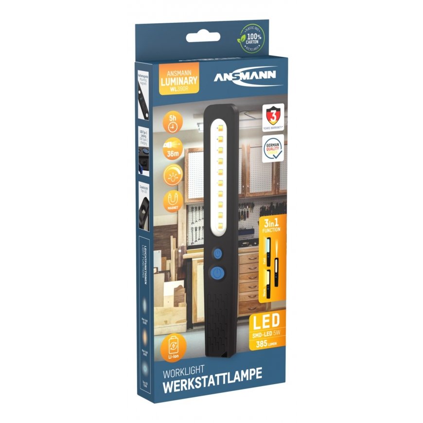 Ansmann WL390R kontroll-lamp Jahe valge, Soe valge LED – 2