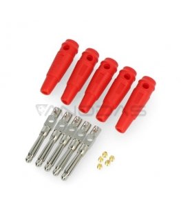 Oem banaani pistik AL2311A pesaga - punane - 5 tk