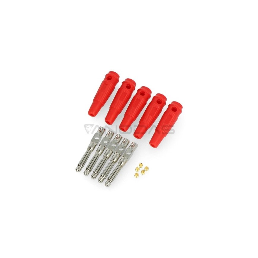OEM Banana plug with AL2311A socket - red - 5 pcs