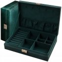 RETOO Papuošalų dėžutės organizatorius su rakto spyna 28 x 19 x 6,5 cm - tamsiai žalia RETOO Papuošalų dėžutės organizatorius su rakto spyna 28 x 19 x 6,5 cm - tamsiai žalia