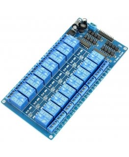 OEM 16-channel relay module with opto-isolation - 10A/250VAC contacts - 12V coil