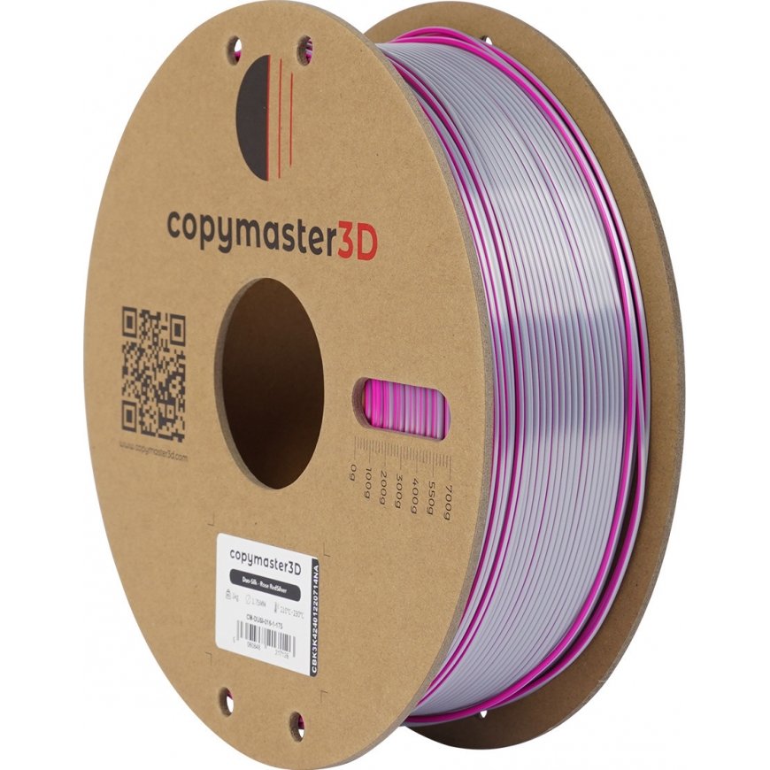 Copymaster3D Duo-Silk -filament 3D -tulostimeen, 1.75 mm, roosa/hõbe – 3