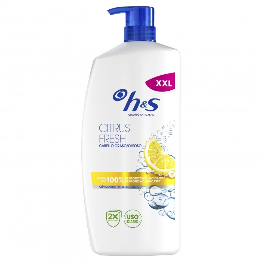 Head&Shoulders H&S CITRUS FRESH kõõmavastane šampoon rasusele juustele, 1000 ml dosaator