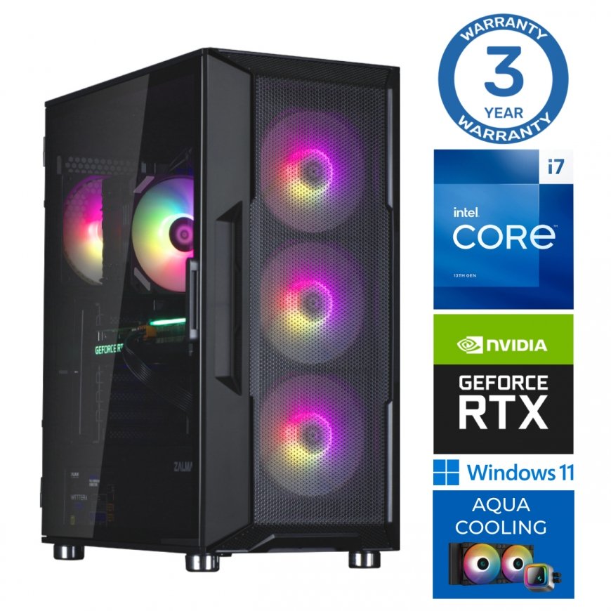 INTOP AQUA i7-14700F 64GB DDR5 1TB SSD M.2 NVME+2TB RTX5050 8GB WIN11Pro