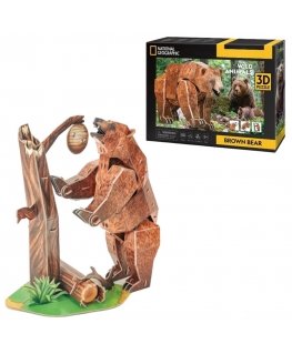 Palapeli Dante CubicFun "Cubic Fun" CUBIC FUN PALAPELI 3D KANSALLINEN GEOGRAFIA PIENTEN ELÄINTEN – RUSKEA KARHU