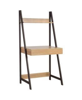 Home4You Stalas STEP, hylly, 74x48x146,5 cm, materiaali: melamiinilevy, väri: pähkinä, teräsrunko, väri: ruskea