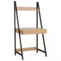 Home4You Table STEP, with shelf, 74x48x146.5 cm, material: melamine board, color: ash, steel frame, color: brown Home4You Table STEP, with shelf, 74x48x146.5 cm, material: melamine board, color: ash, steel frame, color: brown