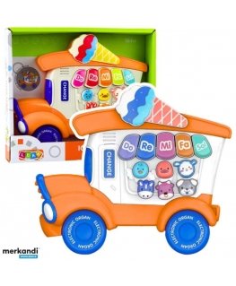 „Lean Toys“ elektrinis pianinas, edukacinis, mažyliams, „Ice Kreminis Parlor“, oranžinis