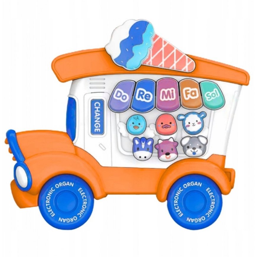 "Lean Toys" electric piano, educational, for toddlers, "Ice Cream Parlor", orange – 2