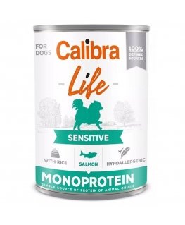 CALIBRA Life Sensitive lašiša su ryžiais - šlapias šunų maistas - 400g