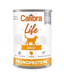 CALIBRA DOG life pieaugušajiem tītara ar āboliem 400g