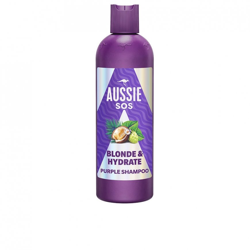 AUSSIE SOS BLONDE & HYDRATE violetinė šampūnas 300 ml