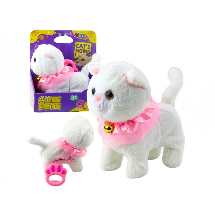Lean Toys Interactive kitten with a leash, pink, ruffled, Tinkerbell, walks and meows – 2