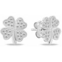 Brilio Silver Silver earrings Four-leaf clover with zirconia EA1194W