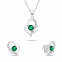 Brilio Silver Original silver jewelry set Heart with green zircons SET294WG (necklace, earrings) Brilio Silver Original silver jewelry set Heart with green zircons SET294WG (necklace, earrings)