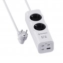 Fuj:tech 6-osaline 67W GaN pikendusjuhe 4 USB-portiga, 2 m, valge Fuj:tech 6-osaline 67W GaN pikendusjuhe 4 USB-portiga, 2 m, valge