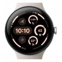 Google Pixel Watch 3 AMOLED 45 mm Skaitmeninis Lietimui jautrus ekranas Sidabras „Wi-Fi“ GPS (palydo