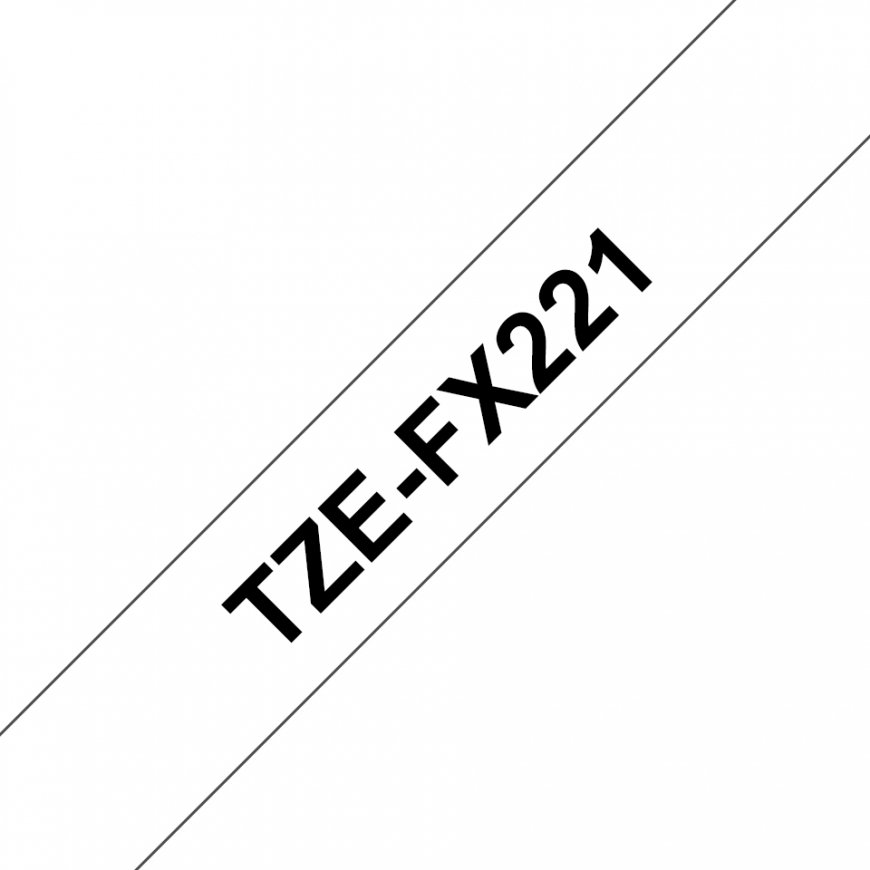 Brother TZE-FX221 etikettien kirjoitusnauha Musta valkoisella