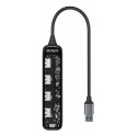 Deltaco USB-A Hub, 5 Gbit/s, 4x USB-A, läpinäkyvä Deltaco USB-A Hub, 5 Gbit/s, 4x USB-A, läpinäkyvä